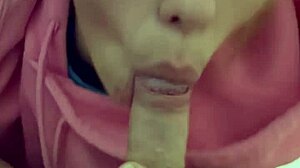 Hoodie Cumshot With Blonde Babe Blowjob