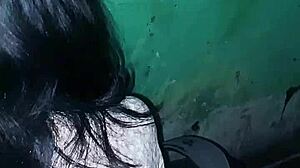 Asian girl flashes lingerie outdoors in public street game