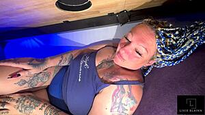 Milking table with big tits milf deepthroating huge interracial cock for cumshot