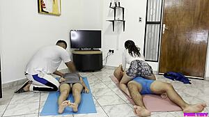 married couple does massage but his beautiful wife was touched by the perverted client ntr