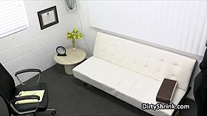 couple's office therapy session evolves into a hardcore threesome with deepthroat and reality elements