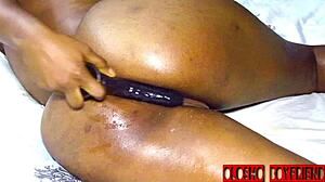 Massaging Squirting Pussy Of Ebony Girlfriend Babe