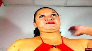 latina shows off her big boobs and tits in steamy webcam sex session