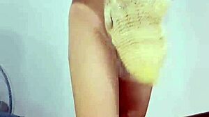 I unbox myself as Asian teen with tight hairy pussy in close up bedroom view