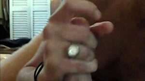 My girl Kim casually gives me a good blowjob and handjob in the bedroom.