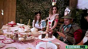 Intense Deepthroat And Hardcore Fucking With Shy Blonde Best Friend