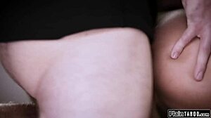 Dominant guy fists petite girlfriend's squirting pussy roughly with monster cock