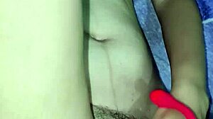 Young Asian amateur with big natural tits experiences creampie and squirting orgasm in homemade scene.