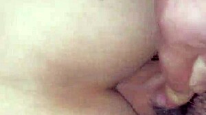 Anal cum shot stretches tight asshole with creampie.