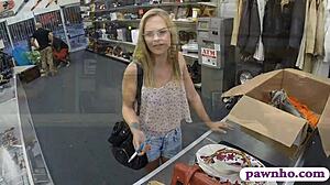 Amateur Babe With Glasses Gets Fucked Hard By Pawn Keeper - What A Wild Hidden Cam Reality!