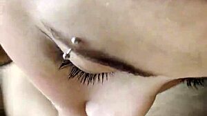 In the dorm, a blonde teen gives her cuckold roommate a blowjob. She swallows huge cum load from his friend.