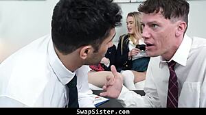 THE TWO STEPSISTER ARE FEELING SO HORNY THAT WHEN THEY SEE THEIR STEPBROTHERS - SWAPSISTER