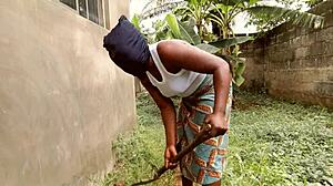 Nonstop Back Shots Captured in Serene Garden Setting