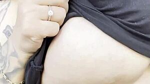 Busty Blonde Shows Off Her Sexy Big Natural Tits And Tattoo.