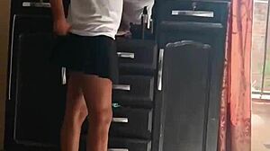 Passionate Brazilian milf moans in rough anal orgasm while spreading ass in sneakers