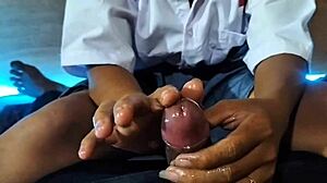 Bokep indo student gives teasing handjob and blowjob to teacher