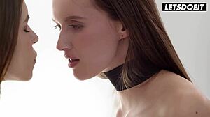 Hot step sisters share passionate morning sex with big dick step bro.