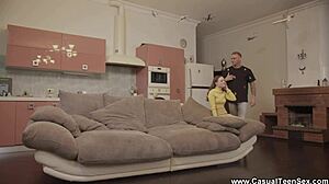 Perky Redhead Teen 18+ Mamby Gets Fingered and Fucked Doggystyle by Neighbor in Hardcore Blowjob Session