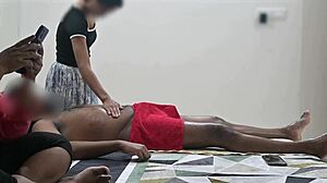 Can you give happy ending spa massage right in front of customer lady?