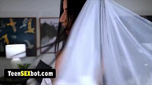 beautiful bride gets quickie fuck from crush before wedding