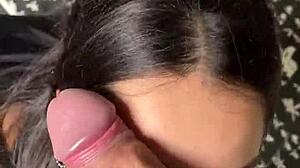 Man, this cute submissive girlfriend's choking on my big dick with deep sloppy sucks