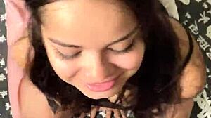 Man, this cute submissive girlfriend's choking on my big dick with deep sloppy sucks