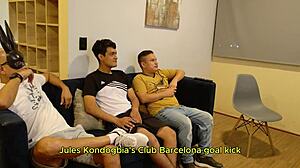 Hotwife enjoys gangbang with husbands work friends in apartment