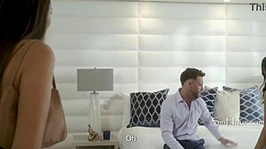 Nympho step sis Bella Rolland and Avery Black ride in taboo ffm threesome