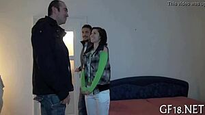 boyfriend sells his barely legal teen 18+ girlfriend for rough hardcore fucking and sucking.