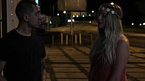 Stranded teen amateur gets bound and dominated in rough outdoor doggystyle riding with public pickup vibes.