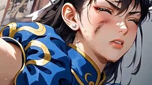 Whoa, Batgirl and Chun-Li are getting rough hardcore action with big tits bouncing!