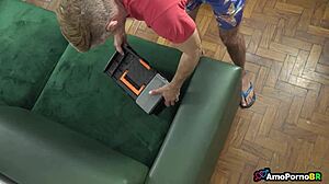 minha esposa não acreditava porquê sobrinho-postiço era virgem com big cock blonde wife