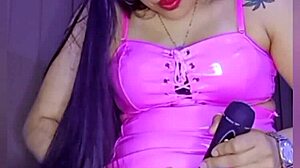 Squirts of pleasure erupt as exotic Latina uses dildo in homemade solo session. Bluee Official stars in this wet toy play.