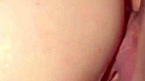 semen flows between her puffy pussy lips nonstop