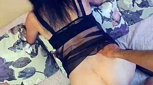 Black Stockings and Sexy Wife in Amateur Homemade Video