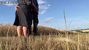 mature step mother-in-law in sexy dress makes son-in-law cum while his wife doesnt see with handjob and doggystyle