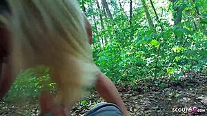 junge studentin von tinder beim ersten date im wald gefickt mit facial und swallow - german teen 18+