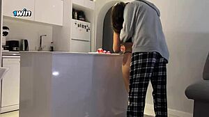 1winporn step brother, you rough use step sister mouth when she cooking in little 18+ panties?