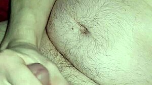 Solo boy intriguingly uses dildo on ass for cumming. Part 1 shows cum on ass details.