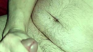 Solo boy intriguingly uses dildo on ass for cumming. Part 1 shows cum on ass details.