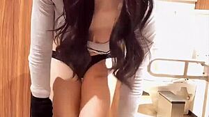 Giant Breasts Sister Crossdressing Quietly Masturbates In Cute Japanese Shemale Video!