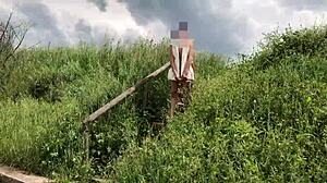 public flashing while walking around in my white outfit for fun - skysexfree