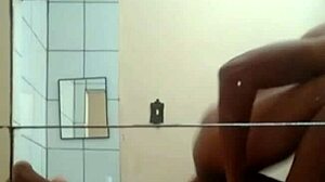 muscular black bodybuilder gives brutal pounding to sexy brunette in hotel