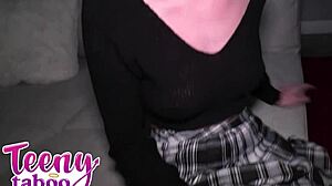 Locked-out neighbor's daughter turns to steamy bareback creampie