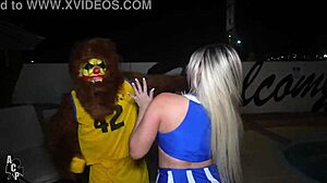 Teen Wolf Remake Features Trixi Brooks in Cheerleader Costume with Gibby the Clown