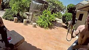 What starts as innocent outdoor dildo play turns into a wild cum storm with squirting wet finishes awaiting