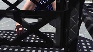 Why rub suncream on my tits like this in public while sunbathing with neighbors watching?