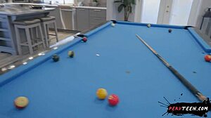 Girlfriend's Horny Mom Gives Sneaky Blowjob and Footjob Under Table with Friend