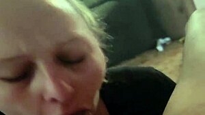 Best blowjob ever from this blonde milf slut wife.