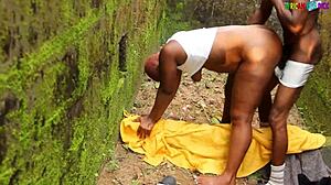 African Pussy Teasing Blonde In Gym Quickie With Wet Spanking